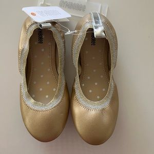 NWT Gymboree lil girls gold ballet flats in Size 11